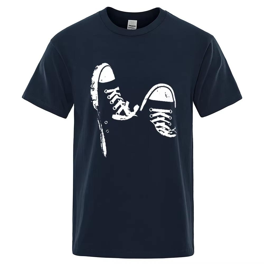 Hot Sale 100% Cotton Casual Short Sleeve Skate Shoes Men T Shirt Summer Breathable Clothes O-Neck Oversized Short Sleeves Unisex