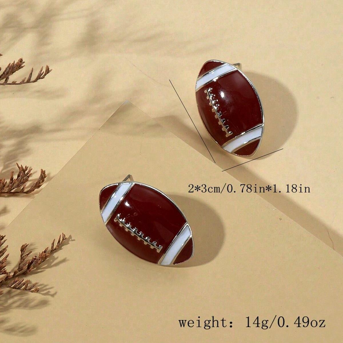 

Мяч Мультяшные серьги Баскетбольный футбол Масляные капли Металлические индивидуальные серьги Модные универсальные серьги