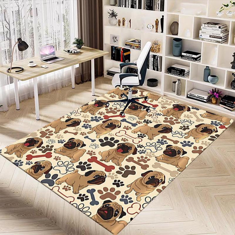 1 Stück Mops Knochen Extra Groß Rutschfester Teppich, Büro, Familie, Schlafzimmer, Studio - Großer TeppichJ0404
