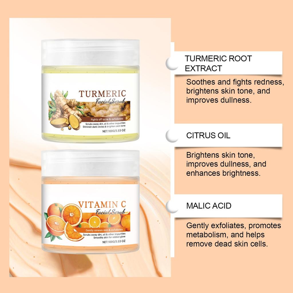 Facial Scrub Gently Cleanses Facial Skin, Exfoliates, Moisturizes, Softens, And Brightens