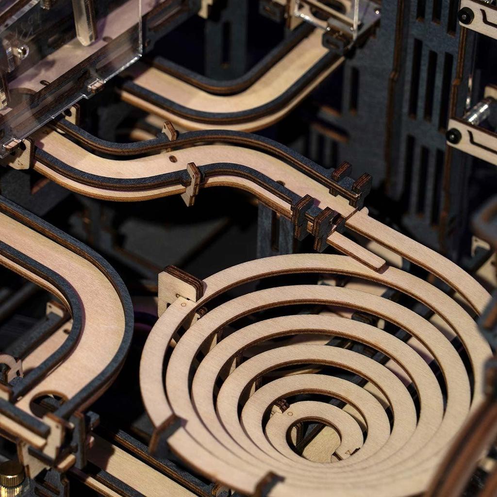 ROBOTIME ROKR 3D Wooden Puzzles for Adults Marble Run Model Building Kit(LGA01 Marble Night City)