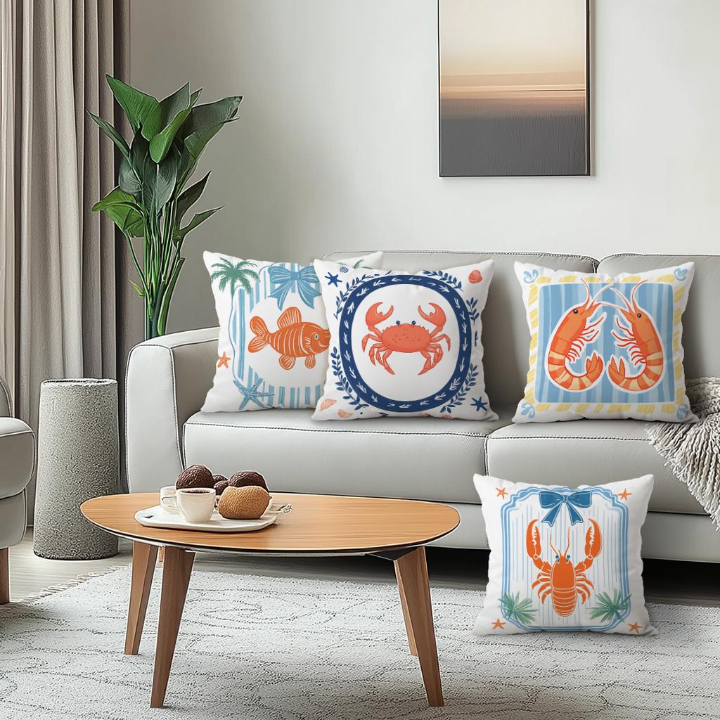 Marine Organisms Cushion Covers Pillowcase Fantasy-Inspired Decor For Your Home Sofa Cushion Cover Living Room Bed Car Decor
