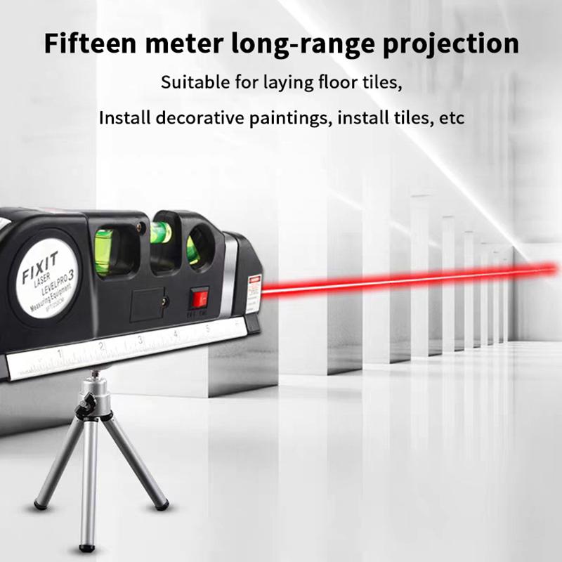Laser Wasserwaage Linienwerkzeug Mehrzweck Laser Wasserwaage Set Standard Kreuzlinienlaser Maßband Lineal Mit Metall Stativständer