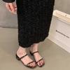 Summer Leopard Square Toe Women Slippers Elegant Low Heel Slide Ladies Outdoor Beach Dress Sandalias