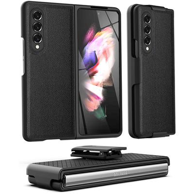 Anti -Slip Belt Clip Holder Leather Case For Samsung Galaxy Z Fold 3 Fold3 Fold 4 Fold4 5g Zfold4 Zfold3 Full Protection Cover
