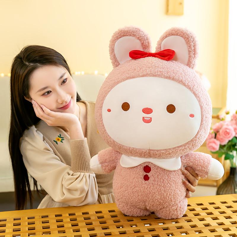 Cute Healing Rabbit Doll Expression Little Rabbit Plush Toy Sleeping Doll Children's Pillow Gift Girl