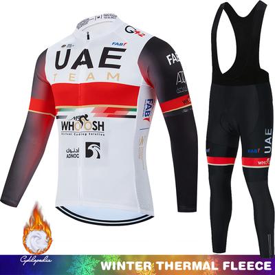 Fleece Jersey Cycling UAE Bike Thermal Clothing Men 2026 Men's Pants Winter Suit Man Biking Clothes Cycle Retro Mens Set Bib Mtb