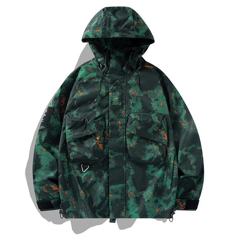 Men's Youth Casual Autumn 3D Multi-Pocket Windbreaker Jacket