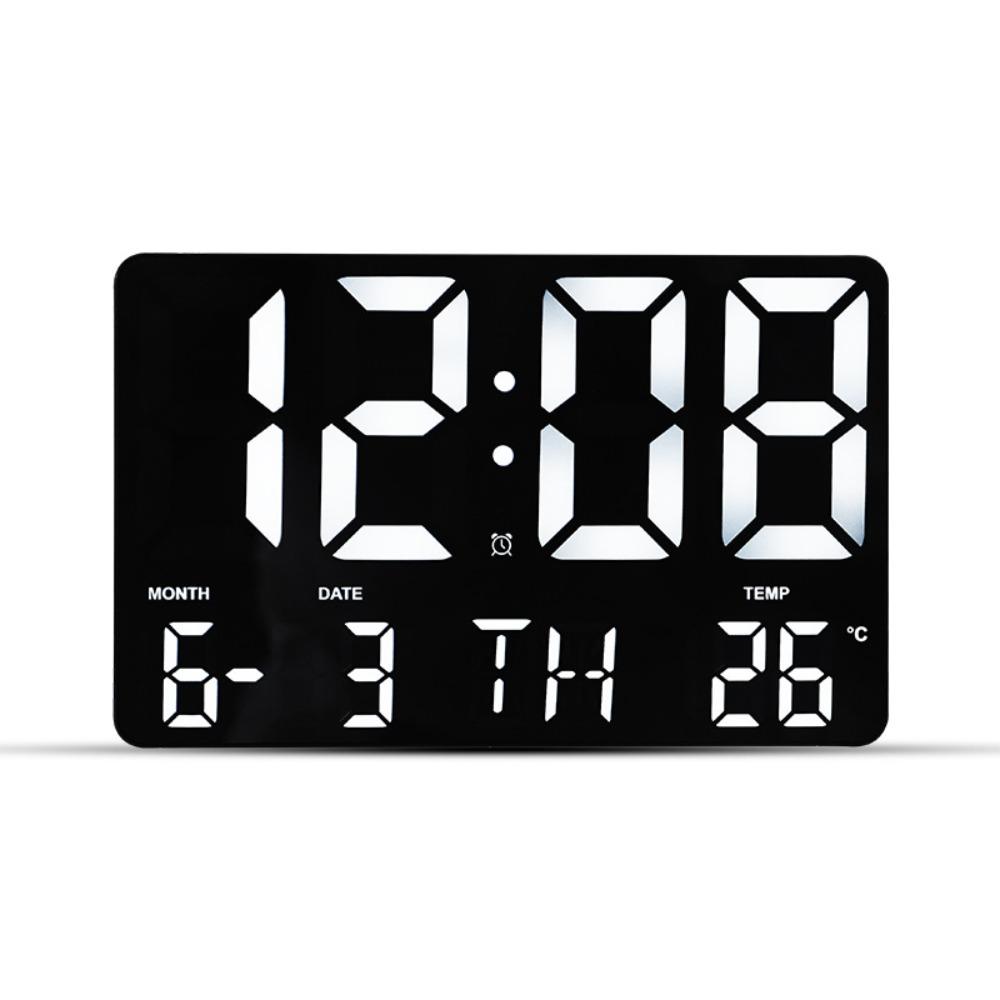 

Large Screen Display LED Digital Wall Clock Date Display Remote Control Digital Alarm Clock 12/24H Format Brightness Adjustment белый