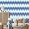 Striped Wallpaper White, Blue and Azure for Living Room and Bedroom 50x1000