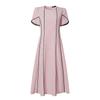 ZANZEA Vestido de Verano Elegante de Manga Corta con Cuello Redondo Casual para Mujer