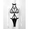 One-Piece Sexy Leather Lingerie Zipper Crotchless Sex Teddies Women Hollow Out Lace Transparent Sexy Underwear Erotic Costumes