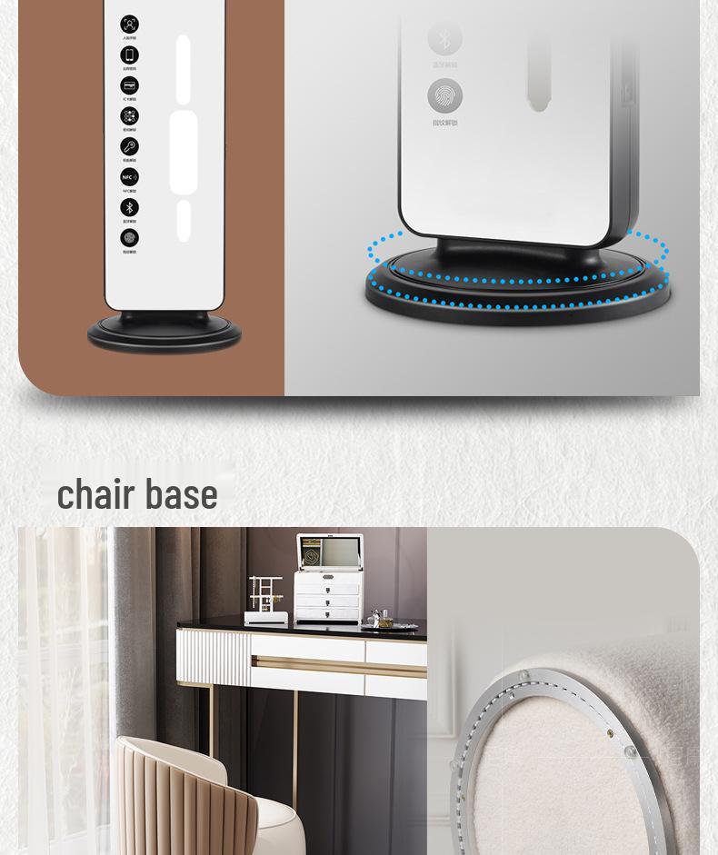 Rotating Bookshelf Display with Aluminum Turntable Base and Height-Adjustable Bearing Track