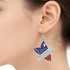Rhinestone Spot Welded Pendant Earrings Trend American Independence Day Diamond Flag Earrings Earrings