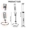 Portable Electric Whisk Mixer Rechargeable Stainless Steel Mini Coffee Maker for Household Kitchen Use