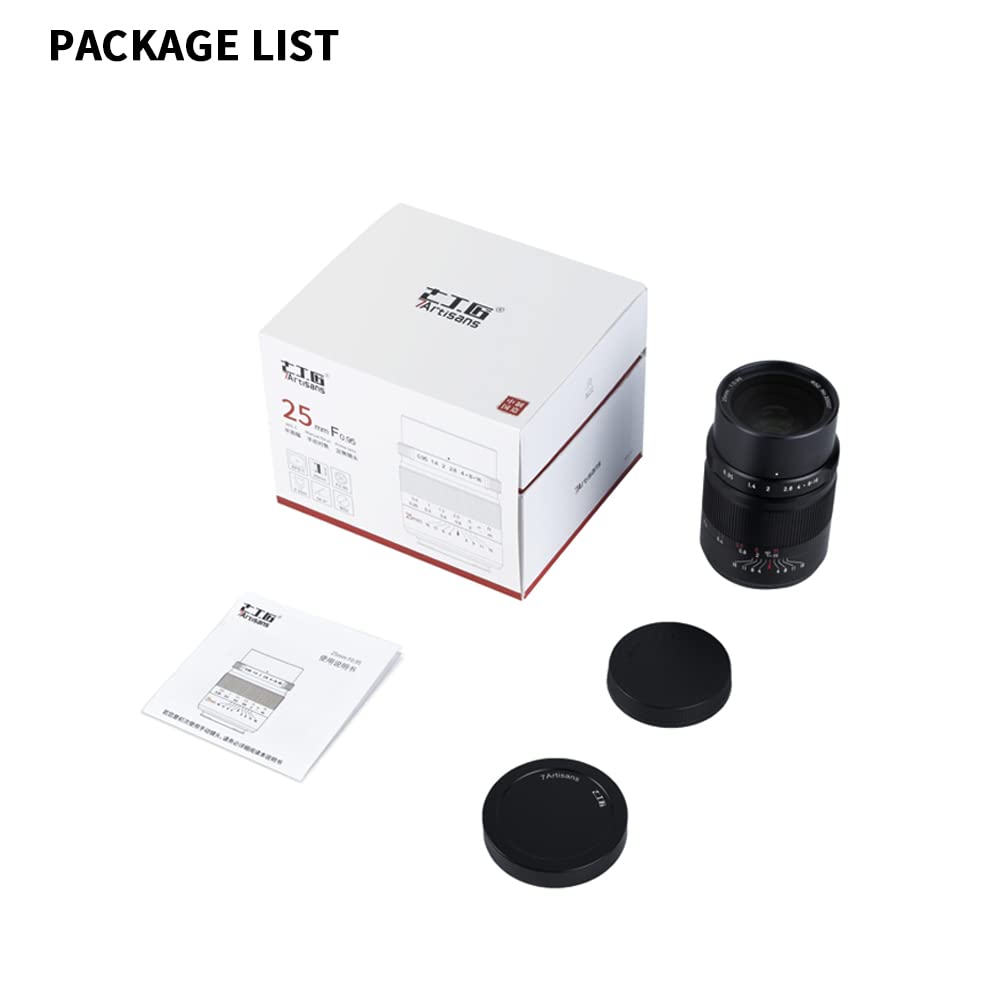 7artisans 25mm Wide Angle Large Aperture Manual Focus Fixed Lens for Fuji FX Mount Mirrorless Cameras like F0.95 APS-C