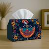 1pc Mexican Folk Colorful Tissue Holder with Skeleton Floral Dance - Sturdy Napkin Organizer Suitable for Vehicle, Kitchen, Dining Table, Parties, Fes