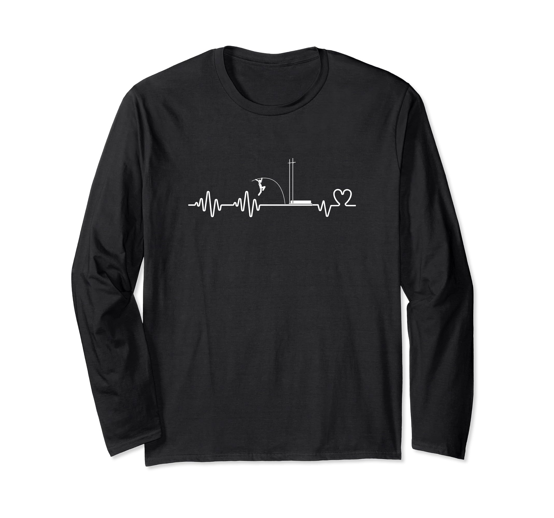 

Pole Vault Heartbeat Funny Pole Vault Long Sleeve T-Shirt чорний