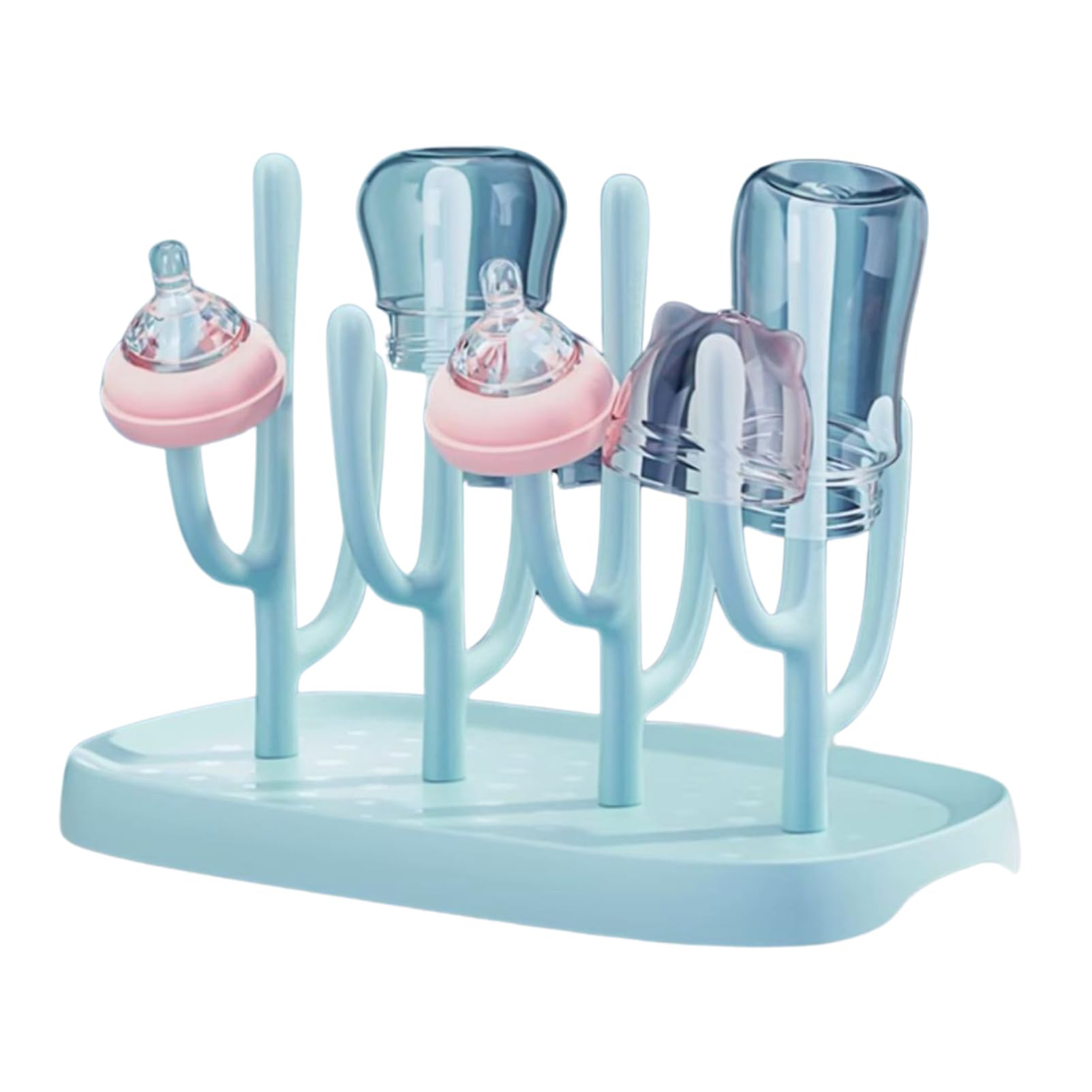 

Riblind Baby Bottle Rack, Bottle Stand, Drying Rack, Baby Supplies, Bottle Holder, Drainer, Cleaning Tool, Easy Assembly, 25cm Wide x 14cm Deep x