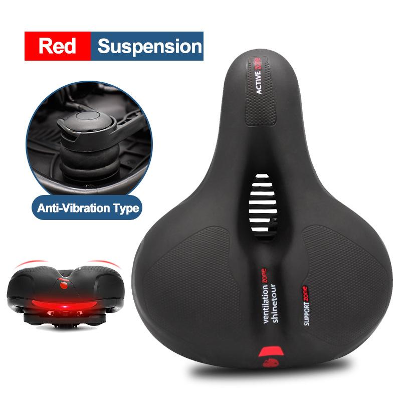 

Bicycle seat cushion super soft saddle mountain bike thickened silicone seat cushion comfortable car saddle bicycle accessories Daquan spring червоний