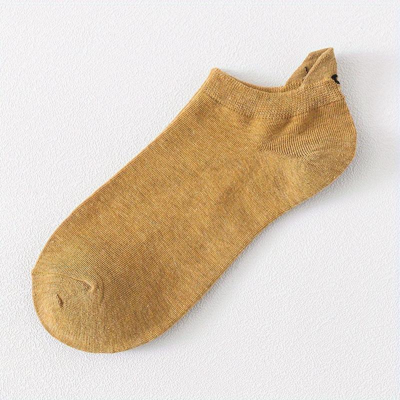 10 Pairs of Women's Cute and Happy Face Ankle Socks - Breathable Low Cut Casual Socks, Designed with Happiness, Spring and Autumn Multi-color