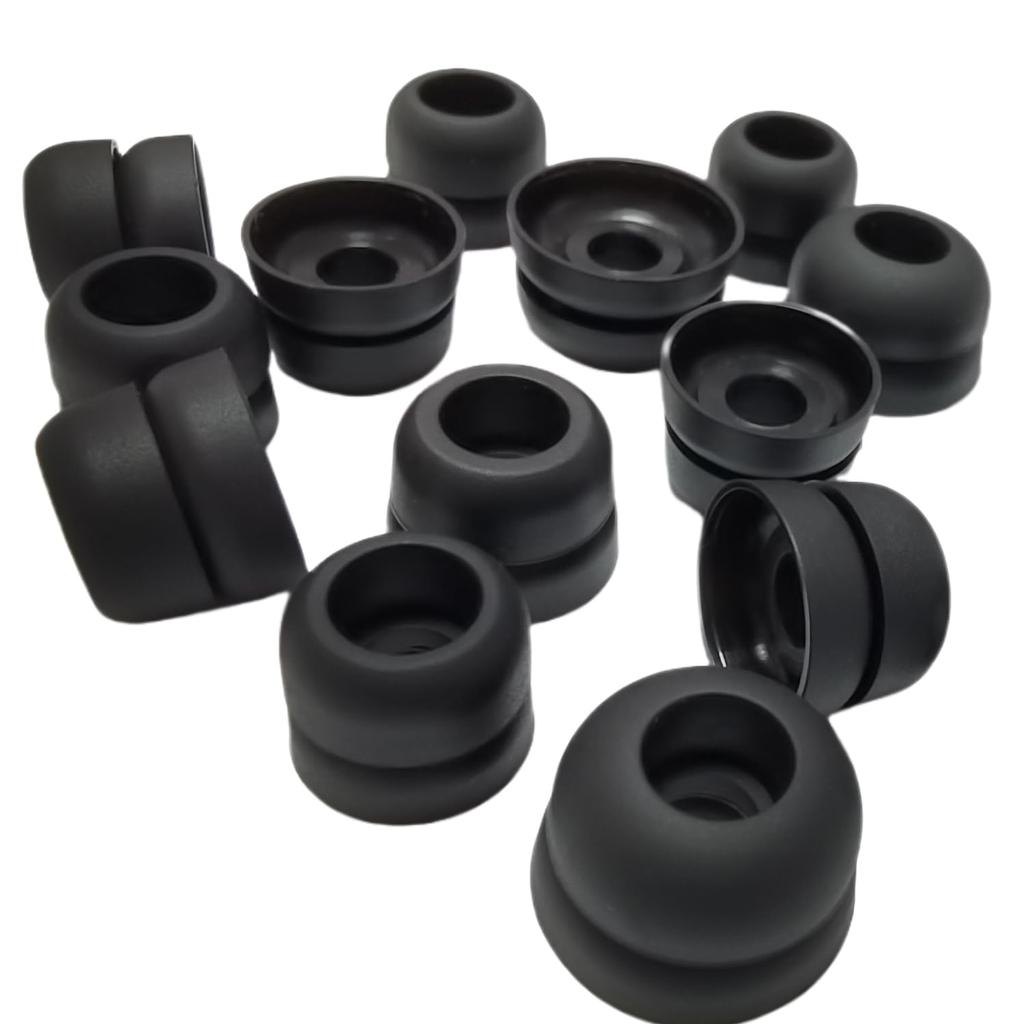 Double Flange Ear Tips Replacement Earphone Tips for Beats Studio Buds Beats Earbuds Beats Fit Pro 6 Pairs Black
