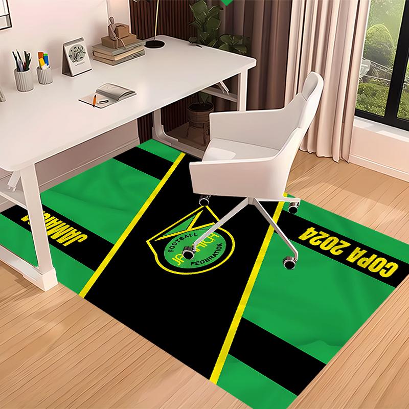1pc Football Club Logo Print Area Rug - Soft, Washable Non-Slip Indoor Mat for Office Chairs, Living Room, Home Office Decorative Rug