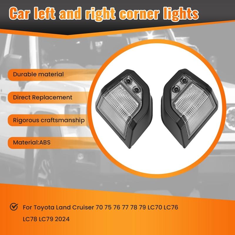 1 Pair Car Corner Lights Lamp For Toyota Land Cruiser LC70 LC76 LC78 LC79 2024+ Auto Accessories(Without Bulb)
