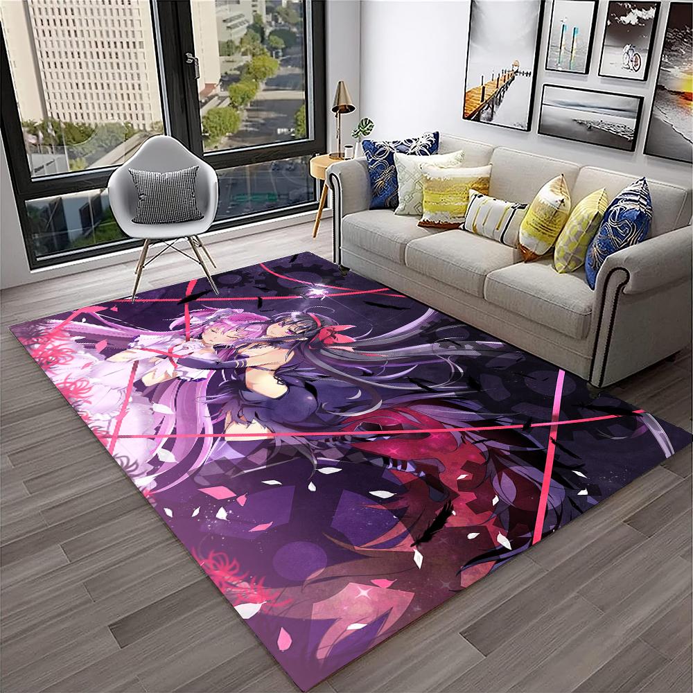 3D Cartoon Puella Magi Madoka Magica Carpet Rug for Home Living Room Bedroom Sofa Doormat Decor,kids Area Rug Non-slip Floor Mat