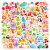 56 Small Fresh Cartoon Colorful Balloons Graffiti Stickers Animal Dessert Balloons Decorative Material Stickers