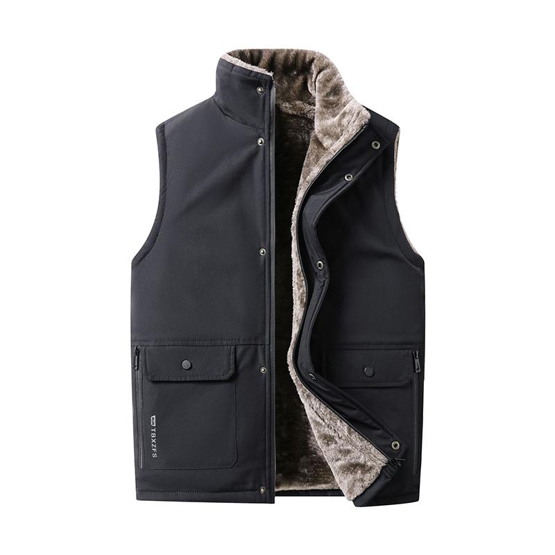 Men Winter Vest Thick Vests Man Thicken Waistcoat Velvet Warm Sleeveless Men's Vests Jacket