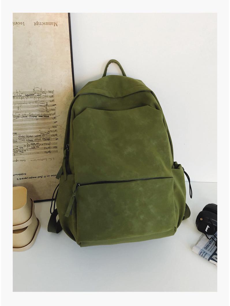 

Unisex Large Capacity PU Leather Backpack: Stylish Solid Color Travel & Laptop Bag 32*14*47 cm зелений