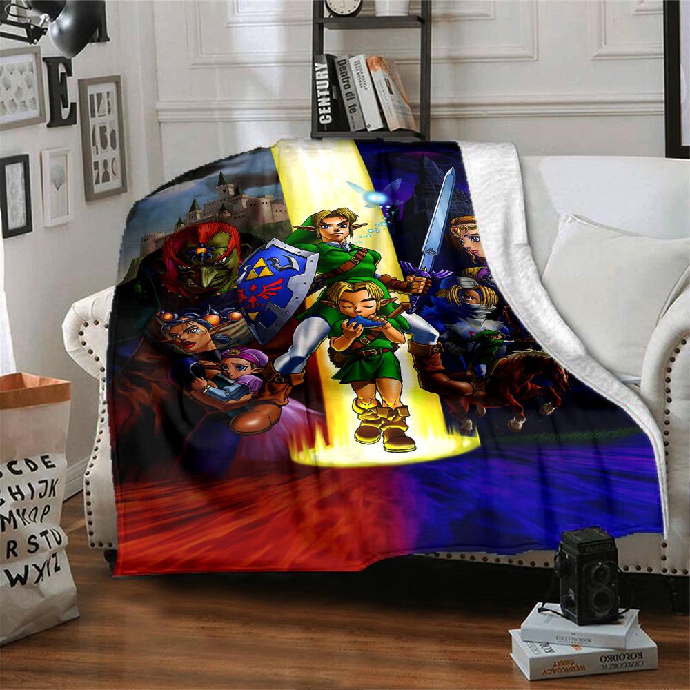 1pc Links Epic Adventure Hyrule Flannel Blanket for Super Soft Cute Comfort Blanket for Travel Bedding Couch Sofa Blanket Y82550