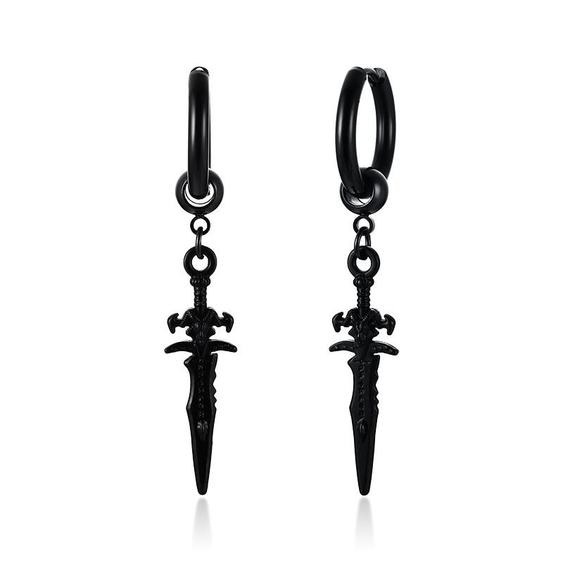 Stainless Steel Four Pointed North Star Huggie Hoops Earrings for Men Piercing or No Piercing Cross Jewelry Gift for Her Him