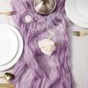 2PCS Pink Table Runner 90x400cm Gauze Table Runner for Wedding Reception Sheer Bridal Birthday Party Table Decoration Vintage