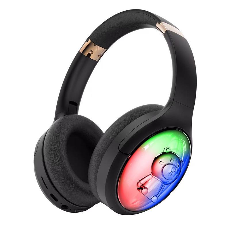 2025 BT800 Children's Cartoon Bluetooth Headband Headphones with RGB Lighting