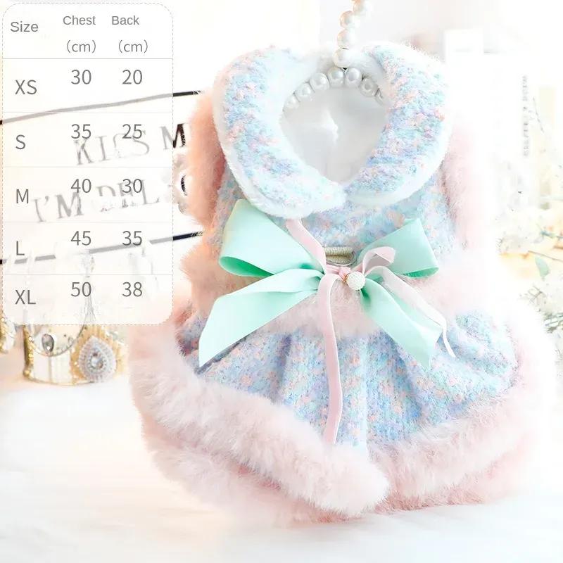 Luxury Dog Clothes Warm Princess Pet Dress Coat Symphony Fragrance Traction Dog Clothes for Small Dogs