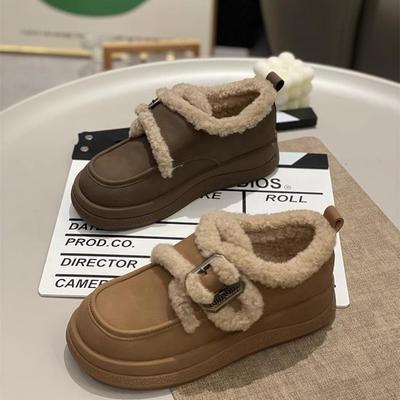 Velvet Cotton Shoes Women's Autumn and Winter New Snow Boots Lamb Wool Platform Casual Shoes