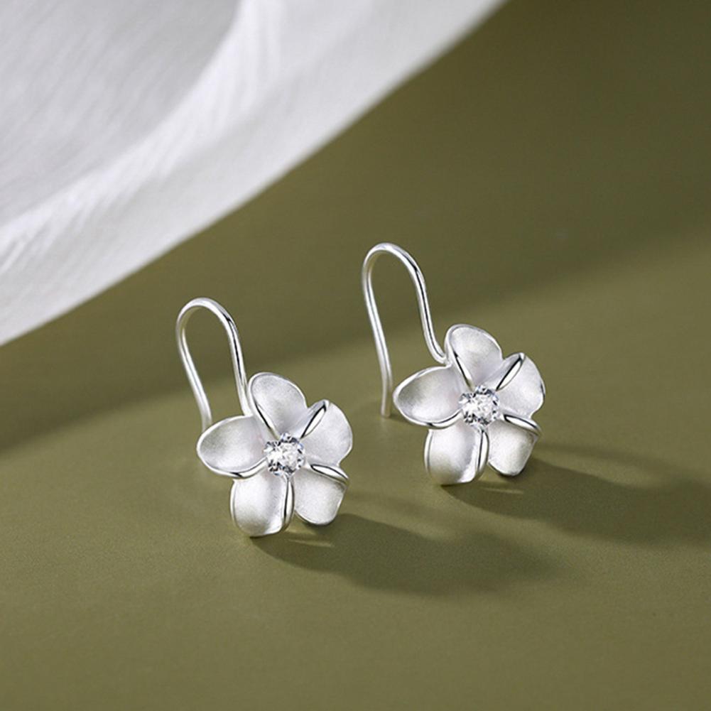 Orecchini Lucidi Eleganti Orecchini Floreali con Zirconia Cubica per Donna Orecchini a Gancio Lucidi con Ciondolo a Fiore Eleganti per il Ballo