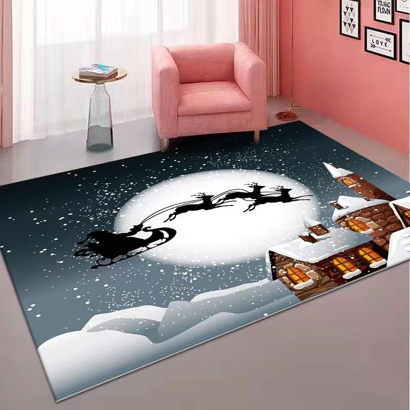 Christmas Decorations Carpet for Living Room Home Decor Sofa Table Large Area Rug Bedroom Entrance Doormat Bathroom Non-slip Mat