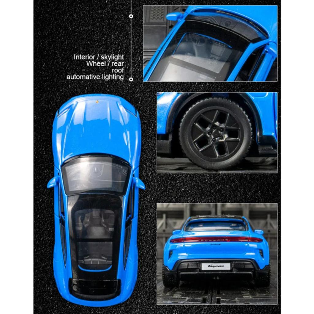 1/36 Porsche Taycan Turbo S Cross Turismo Alloy Sports Car Model Diecast Metal Race Vehicles Car Model Sound Light Kids Toy Gift