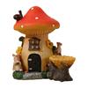 Resin Mushroom House with Cute Squirrel Fairy Garden Figurines Adorable Ring Jewelry Holder Home Desktop Decor Gift Animal Craft