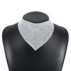 Retro Multi-row Flash Diamonds Bib Necklace Exaggerated Geometric Triangle Full Rhinestones Clavicle Chain for Female