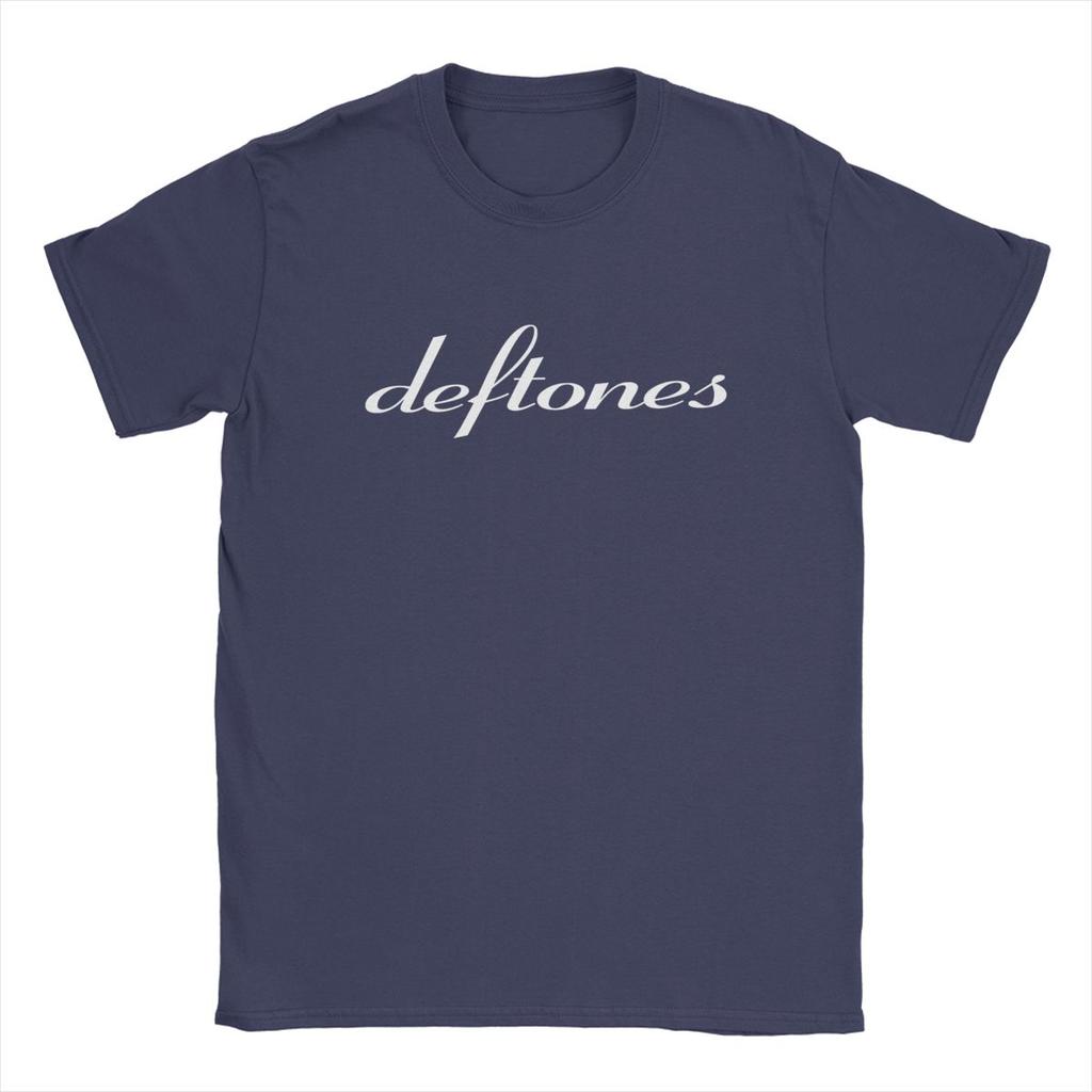 Deftones White Logo T-Shirts for Men Harajuku Gothic Japanese Vintage Cotton Tee Round Neck Short Sleeve Soft Oversized T Shirt