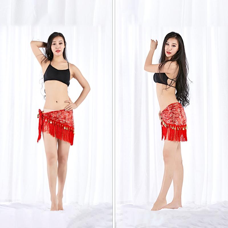

1PC Tassel Belly Dance Hip Scarf India Woman Lace Accessories Dancing Multi Color Stage