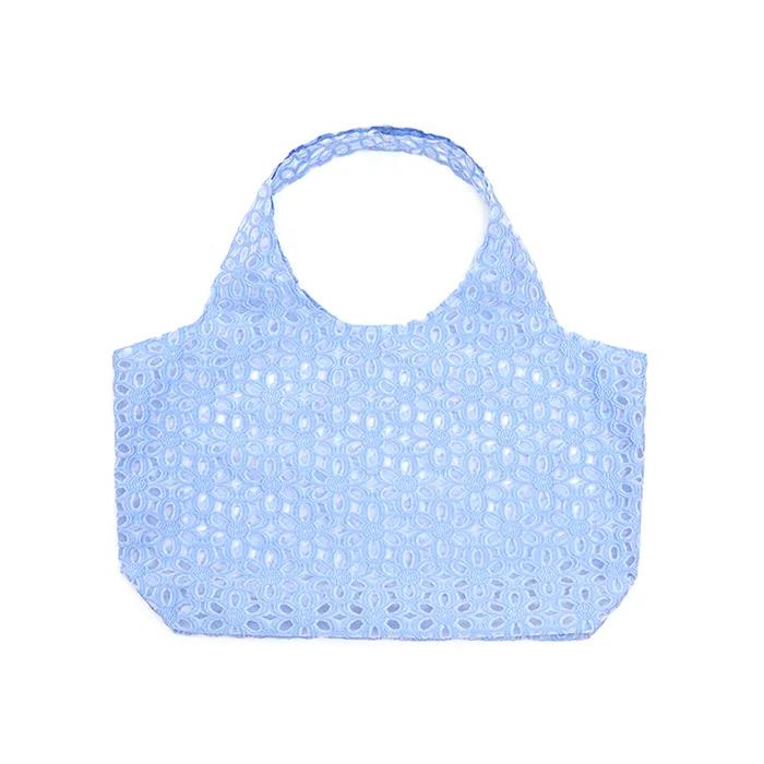 Flower jacquard shopper - SKY BLUE