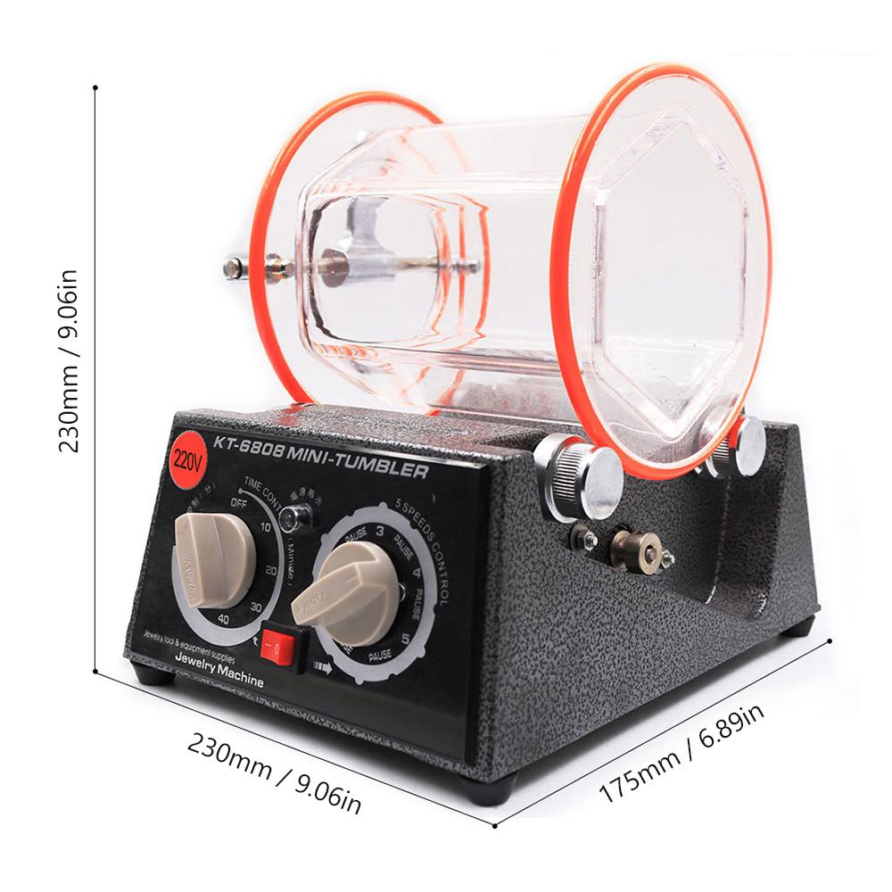 

Полировальная машина для ювелирных изделий 3 кг 6,6 фунта Мини-роторный барабанный полировальный станок Двунаправленное вращение 3kg EU Plug