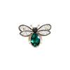 Korean Fashion Temperament Green Crystal Bee Brooch High Sense Suit Cardigan Corsage Accessories Anti-Light Pin Women