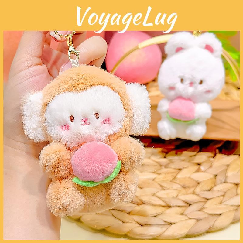 Adorable Peach You Delight Series Plush Magnetic Keychain Couple Bag Charm Gift