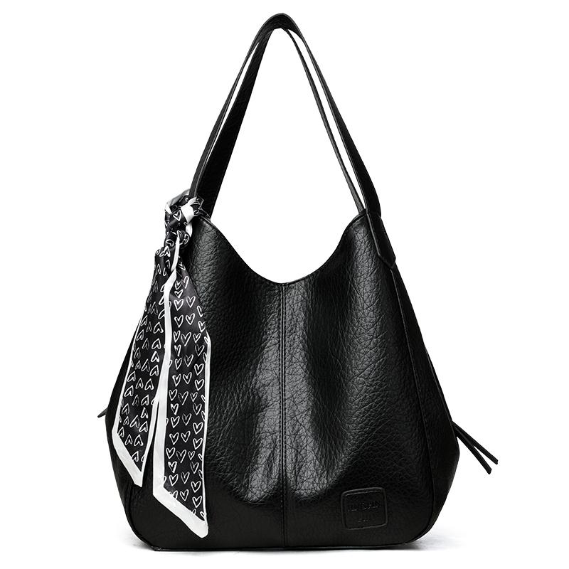 Vintage Luxury PU Leather Women Shoulder Crossbody Bags Large Capacity Tote Sac Female 3 Layers Multi-Pockets Commuter Handbags